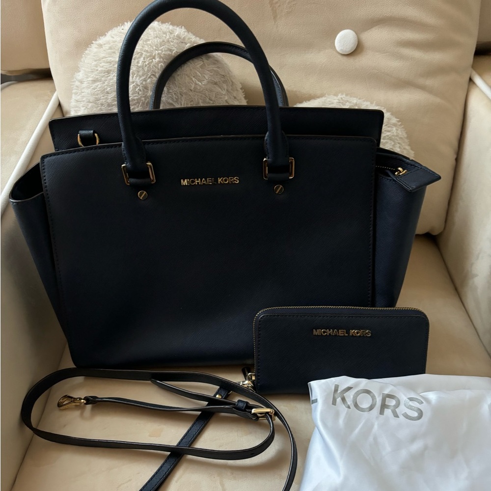 Michael Kors Selma satchel bag and matching wallet